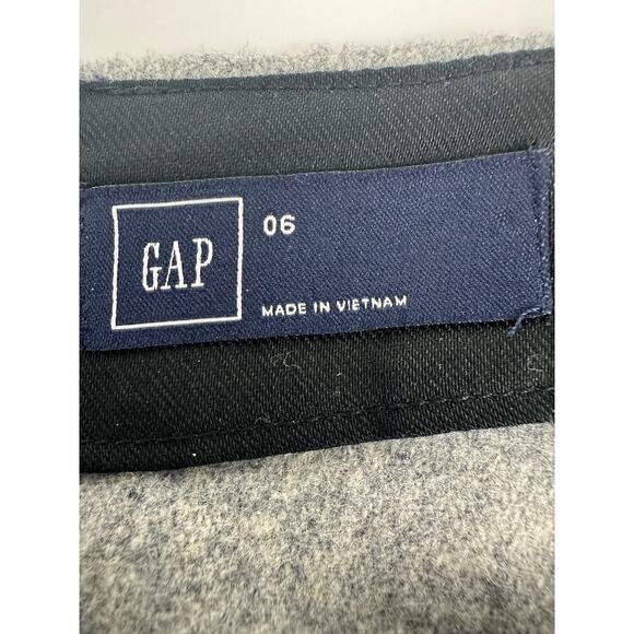 GAP Size 6 Gray Recycled Wool Mini Skirt Zip Pockets Y2K 2000s Preppy Chic Grey - Picture 5 of 7